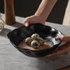 Frosted ceramics black white salad bowl household Hotels restaurant breakfast dinner Desserts porcelain square tableware bowls