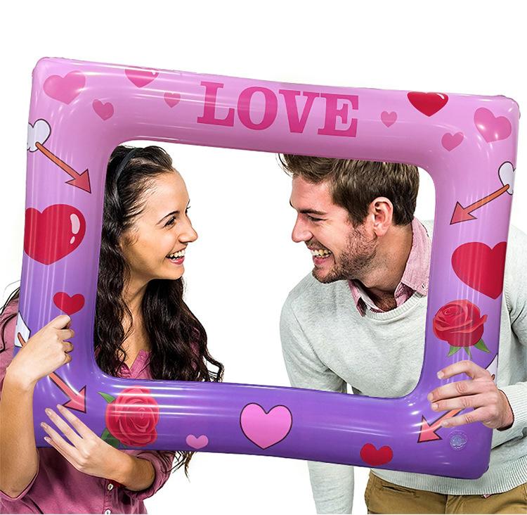 Inflatable photo frame, a creative and realistic handheld photo prop for festive scenes. One size фиолетовый