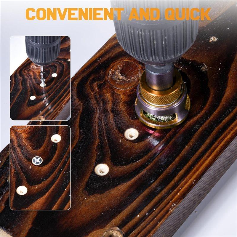 Countersink Drill Bit Set-5 Pcs 82° Counterbores 1/4" Hex Shank Countersink Bits With Depth Stop Collar-B61B