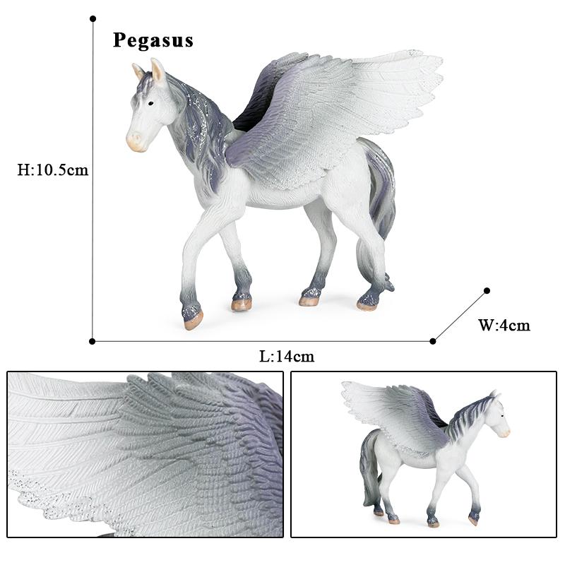 Oenux Fairy Tale Fly Horse Mythical Alpaca Elf Pegasus Action Figures Animal Model Collection Cute Girl Birthday Gift Kids Toy