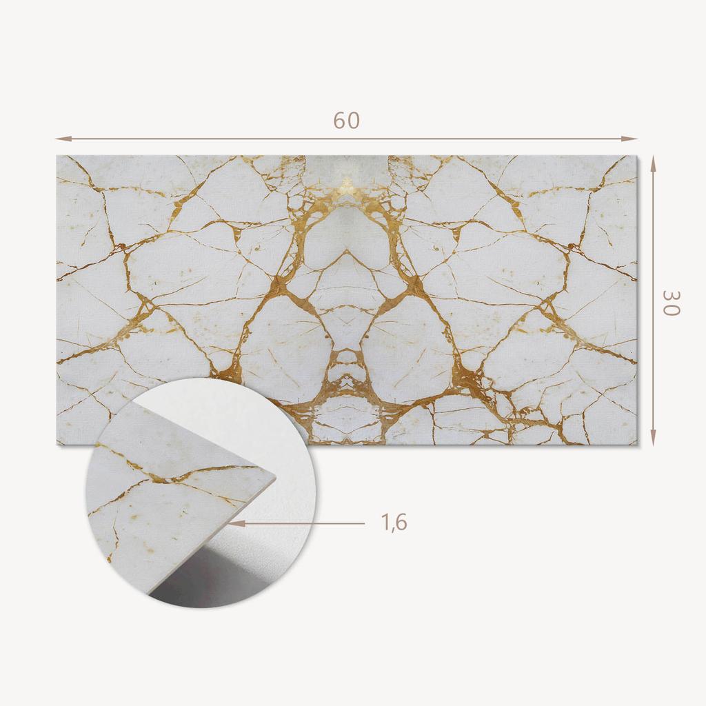 Self-Adhesive Vinyl Wall Decoration Elegant Marble with Veins 6X60X30 Cm