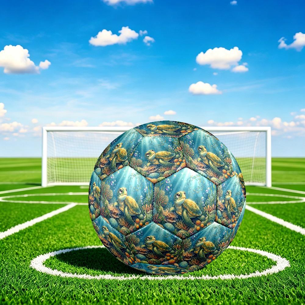 1pc Oceanic Serenity Theme Soccer Ball Football, Size 5, Lightweight PVC, Durable Outdoor Training Soccer Ball, Gift M61412