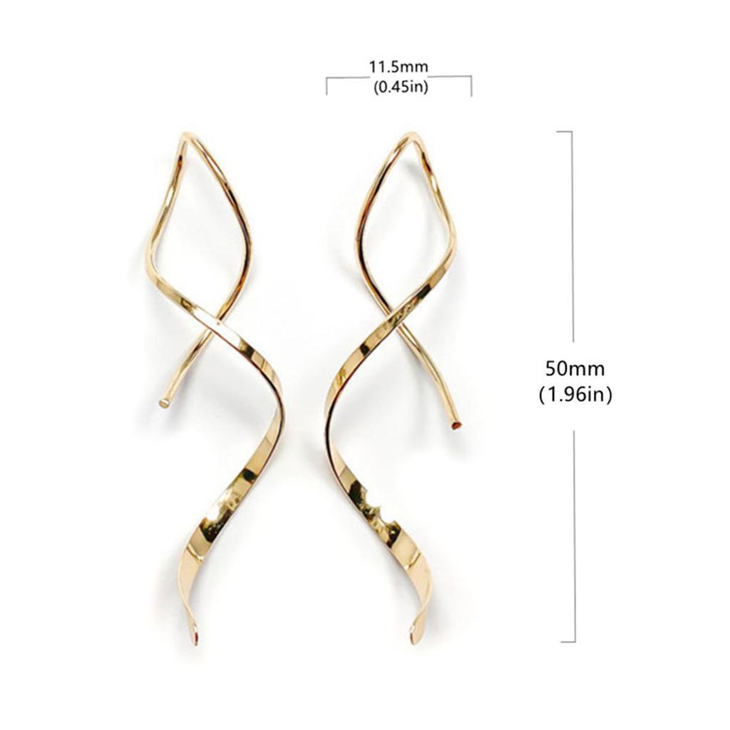 Spiral Ear Line Spiral Earrings Stainless Steel Spiral Line Earring for Women