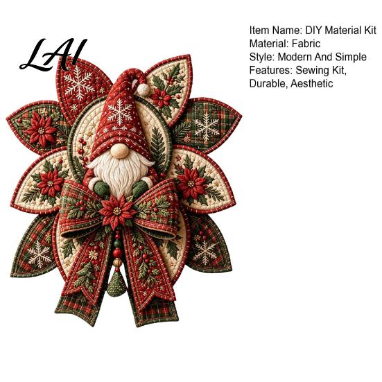 Bauernhaus Weihnachtsdekoration DIY Weihnachtsdecke Schleife DIY Nähset 3D Handgefertigtes Dekoratives Ornament Vorgeschnittene Bastelmaterialien Stoff Und Schritt-für-Schritt