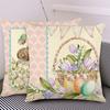 Easter Decor Pillowcases 45X45Cm Linen Pillow Cover Easter Decorations Easter Bunny Eggs Pillowcase Cushion Cover