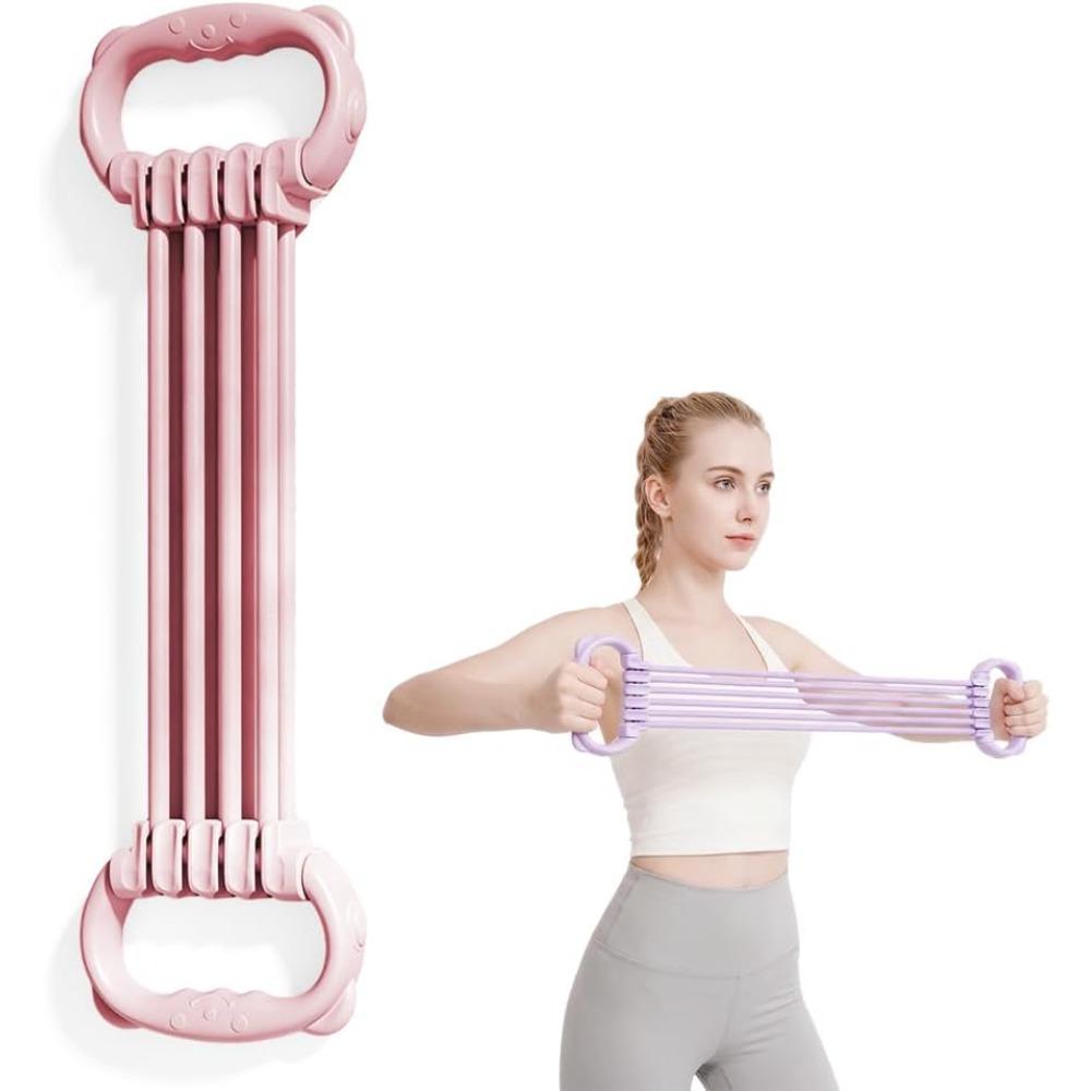 Adjustable Resistance Bands, 8 Tube 15–120 LBS Heavy Duty Exercise Bands Set, Natural Latex Detachable Workout Bands