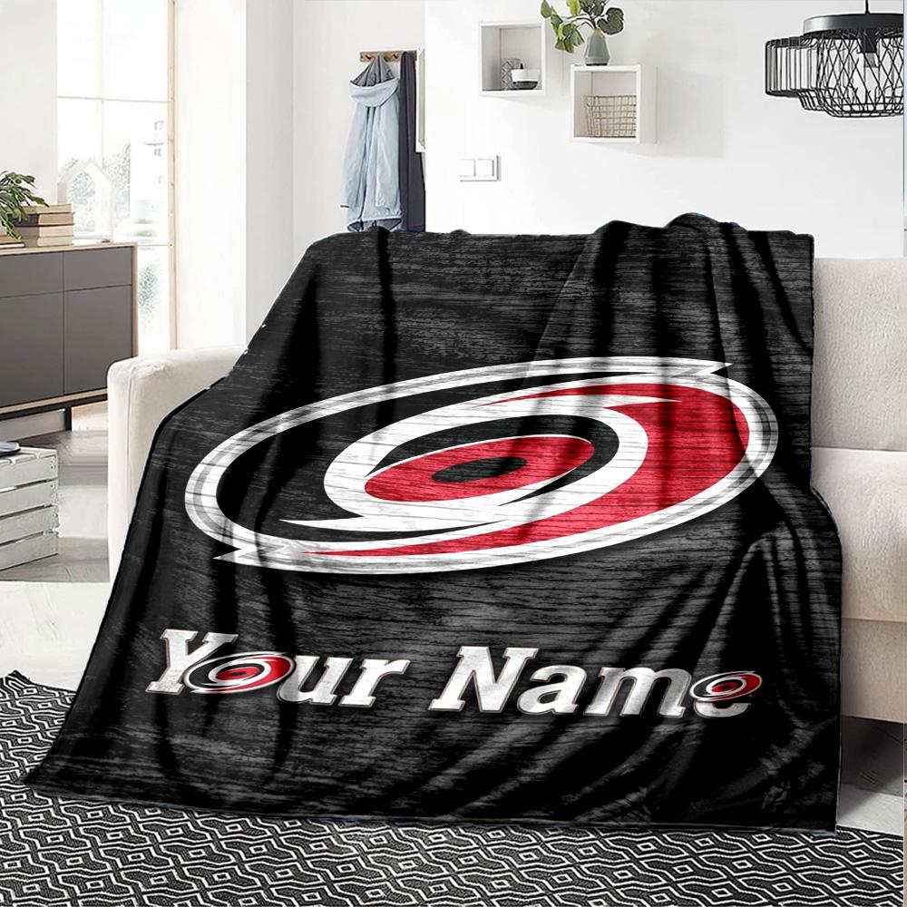 Name Custom Carolina Hurricanes Print Flannel Blanket High Quality Warm Comfortable Cover for All Seasons Perfect for Gifts Home Decor