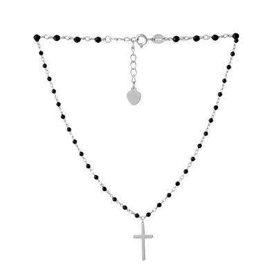 Silver Necklace with Natural Spinel, Product Weight 4.06 G (2052852)