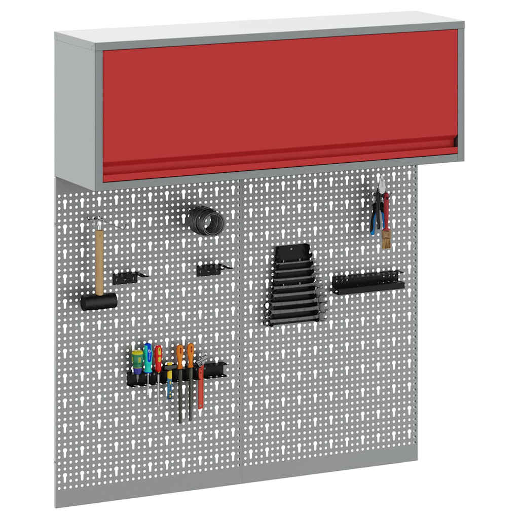 vidaXL Tool Cabinet Set 3 pcs Red Powder Coated Steel