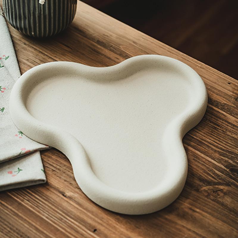 Niche Special-Shaped Plate Solid Color Decorative Ornament Jewelry Storage Plate Household Creative Plate Ceramic Plate Vegetable Plate Dinner Plate