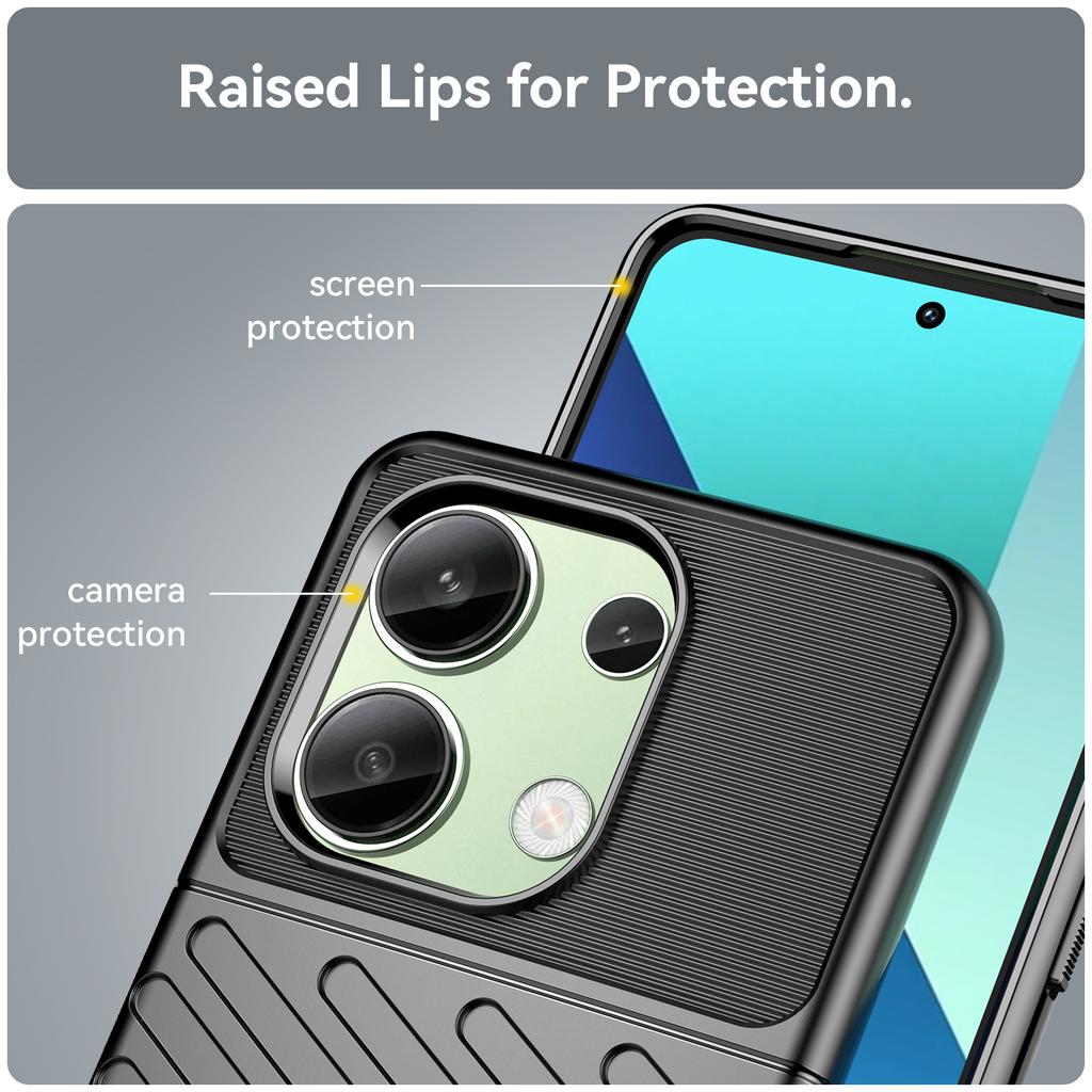 Thunder Series For Xiaomi Redmi Note 13 4G Case Twill Texture Thickened TPU Soft Phone Cover