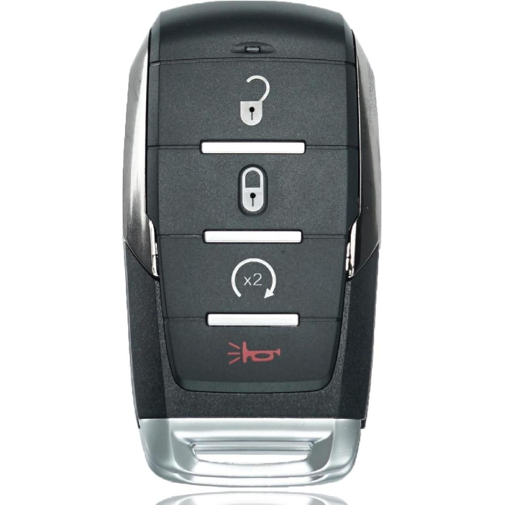 Key Fob Shell Case Replacement Fits for Dodge Ram 1500      2024 Keyless Entry Remote Control 4 Button Pad Key Fob Cover OHT-4882056