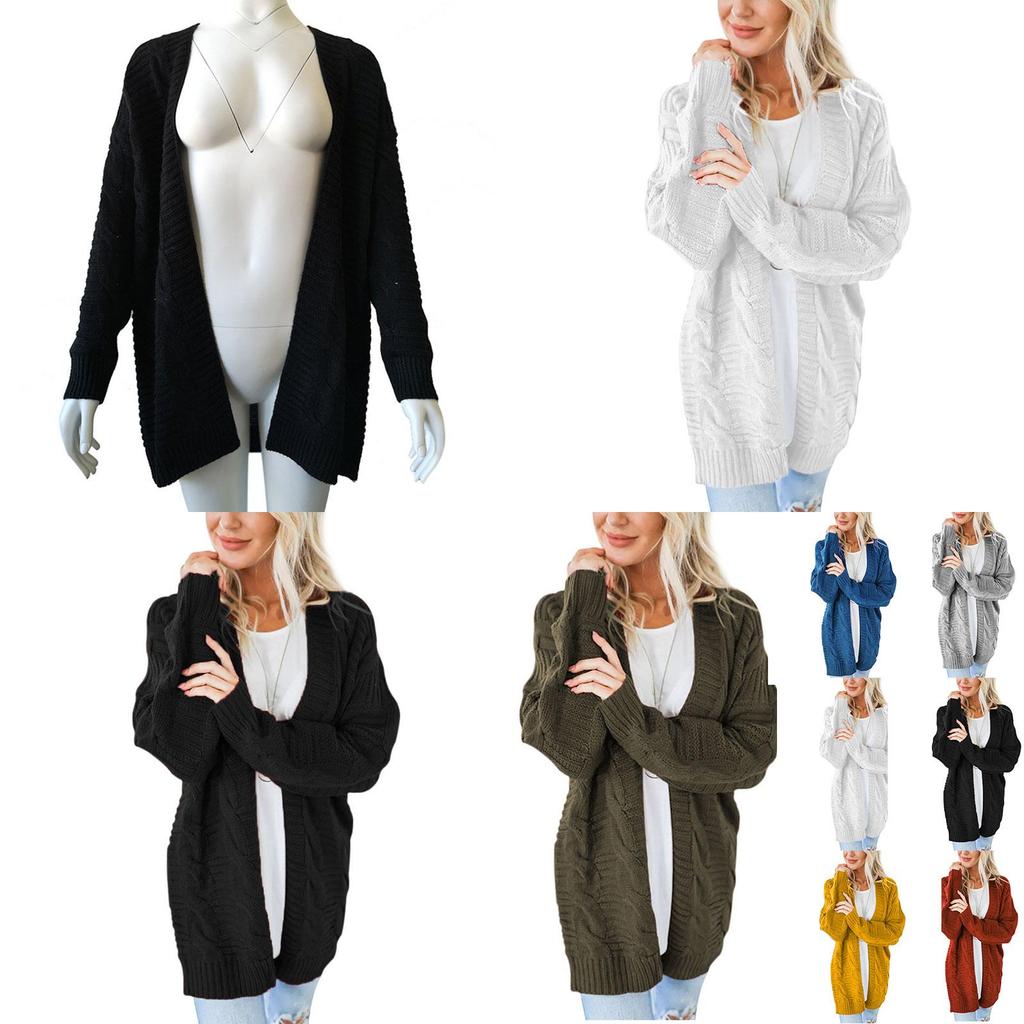 Elegant Women Cardigan Sleeve With Loose Long Fashionable Casual Knitted Sweater