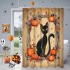 Halloween Thanksgiving Witch Hats Pumpkin  Pattern Bathroom  Shower Curtain  With 12 Hooks Bathroom Decor And Accessories