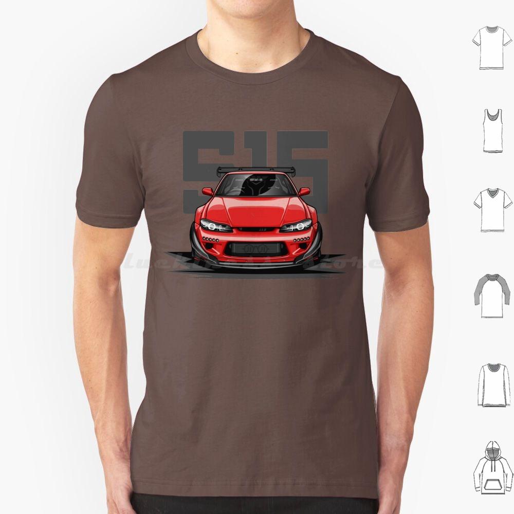 Silvia S15 Front  Candy Red  T Shirt 6xl Cotton Cool Tee Car Automotive Racing Vehicle Race Cool Sports Supercar Fitment Man