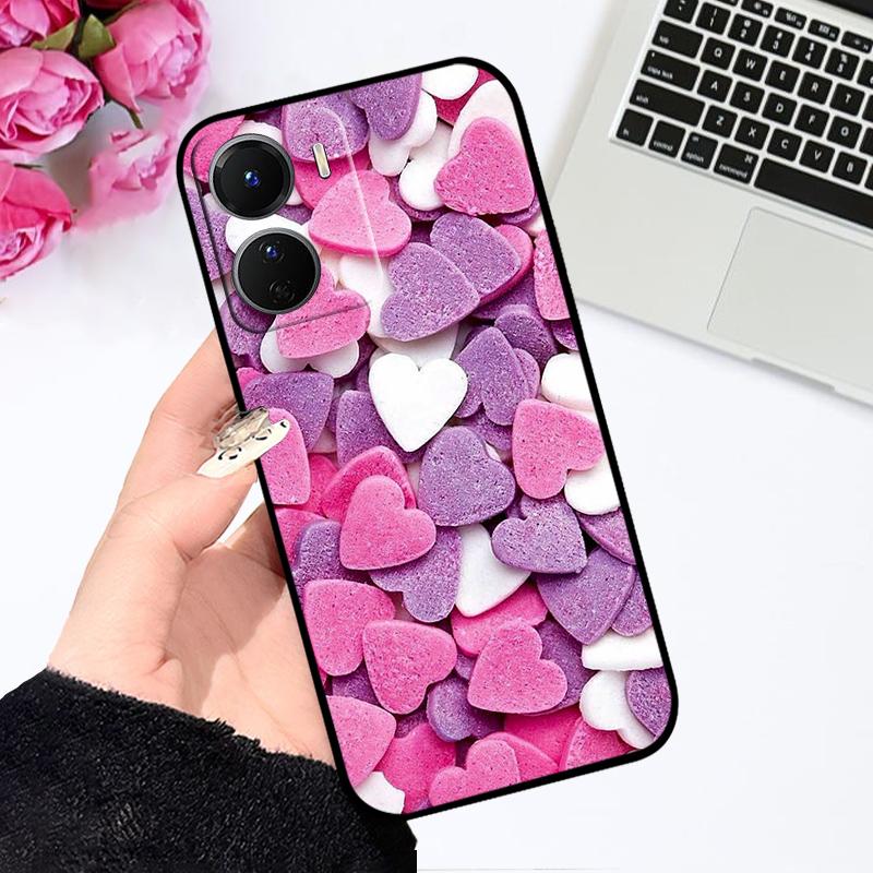 Case For Y56 Y35 Y53T 5G Fundas Cute Fashion TPU Soft Silicone Black Matte Phone Cover For Vivo Y16 4G V2204 V2214 Coque Bumper