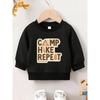 European Sizes Camping-Themed And Letter Print Design, Comfortable And Durable Sweatshirt for Baby Kids Aged 0-3 Years, Suitable for Spring And Autumn