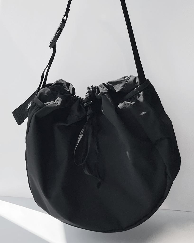 Bymoss Big Half Moon String Messenger Bag Black