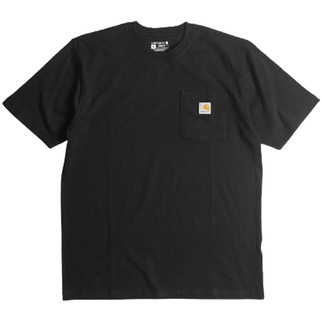 с классическим рабочим свободным K87 размера L [Carhartt] Короткий рукав, карман, стиль, посадка, мужская, Черный, [Товар] чёрный