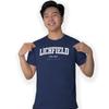 Lichfield Varsity Style Print With Coordinates Hand Printed T-Shirt
