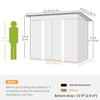 8.5 X 4ft Metal Shed with Lightsky Panels, Garden Storage Tool House with Double Doors for Garden, Patio and Lawn, Green