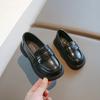 Children's Leather Shoes Spring Autumn Fashion Princess Shoes for Girls Casual Simple Style Versatile Kids School Black Loafers