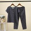 Pigiama Primavera Estate Maniche Corte Pantaloni Lunghi Cotone Tuta Homewear Taglia Plus Extra Large