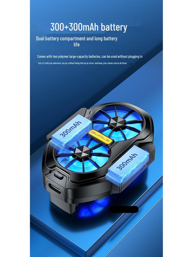 FS01 Dual Fan Mobile Game Cooler: Air-Cooled Battery & Back Clip Design