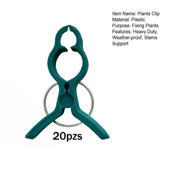 20Pcs Plant Fixing Clips Heavy Duty Weather-proof Universal Indoor Outdoor Garden Climbing Plants Flowers Stems Support Plastic Clamps