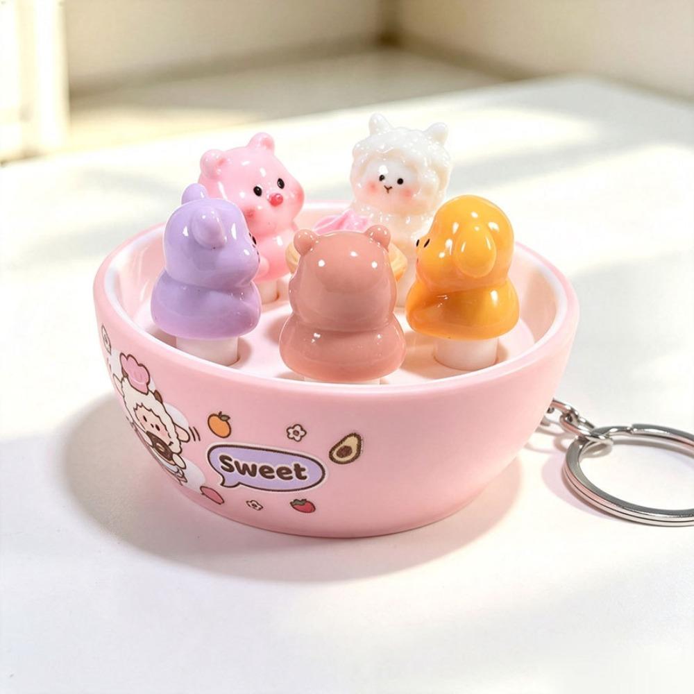 Simulation Food Clicking Pressure Relief Toy Cute Cat Series Button Press Click Keyring  Office Use