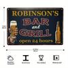 Personalized Aluminum Bar & Grill Sign 20x30cm Custom Text Logo Metal Plaque Man Cave Pub Wall Decor for Home Bar Restaurant