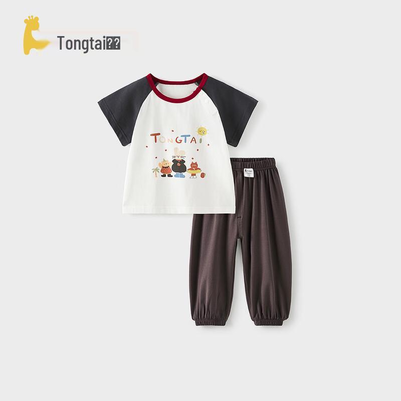 TONGTAI Baby Summer Pure Cotton Short Sleeve Set 80cm