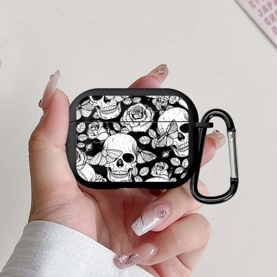 Case For Airpods 4 Pro2 Pro3 2 Pro 3 1 Earphone Cases Cover Also Covered With Skull Flowers
