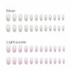 24pcs/set Reusable Flame Fake Nails Acrylic Coffin Ballerina Blue Pink Purple Silver Fire Full Cover False Nails Nail Tips Nail Art Tools