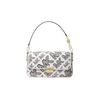 Bradshaw Presbyopic Color Block French Flip LOGO Print Cowhide Armpit Bag Baguette Shoulder Bag Small Size Women's Style