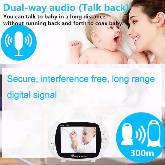 Baby monitor SP850 da 3,5 pollici, monitor per visione notturna, baby monitor, baby monitor