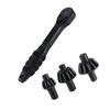 Universal Ratchet Key for Drill Chuck 2-in-1 Double Head Carbon Steel Clamping Tool for Electric Drills Power Tools Black 15 cm with 3 Drill Bits