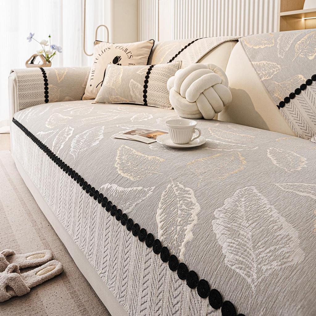 2025 Uniwersalna Poduszka na Sofę z Chenille - Antypoślizgowa, Czterosezonowa, Ekskluzywny Pokrowiec na Sofy Proste