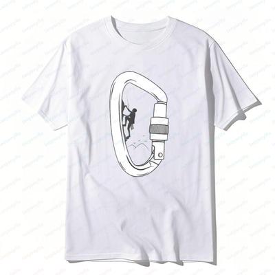 Karabinek Sprzęt Wspinaczkowy Koszulka z Nadrukiem Przygoda na Świeżym Powietrzu Koszulka ze Wspinaczem Grafika Letnia Codzienna Góry Sport Męskie Koszulki Camisetas