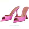 Fashion Open Toe Fashion Roman Women Sandals 2025 Summer New Slippers Pointed Toe  9Cm Wine Glass Heel Solid Color High Heel Slides
