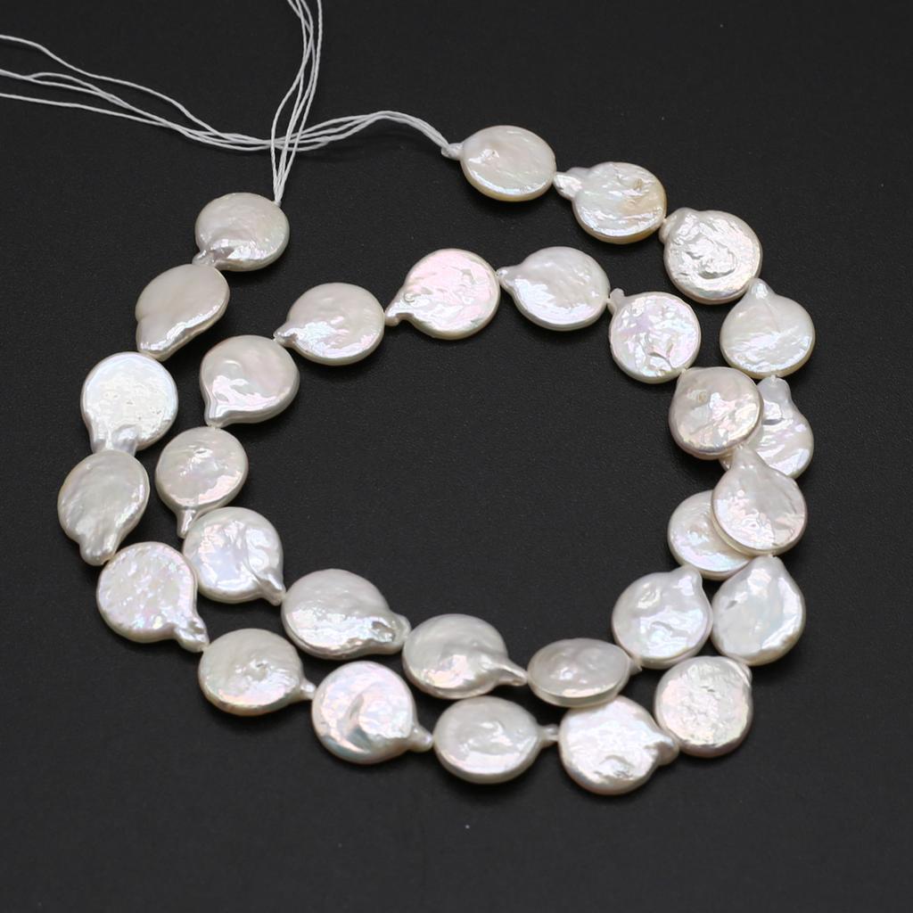 1String, White Natural Freshwater Pearls 11-13mm, Handmade Teardrop-shaped Pearl Beads for Jewelry Making DIY Crafts, Needlework 36cm