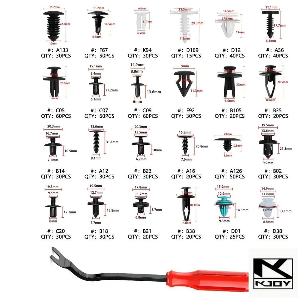 kkjoy Car Repair Fasteners 800/100Pcs Mixed Rivet Clips suit for fender trim panel