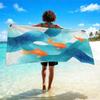 A Beach Towel Featuring a Theme of Emotional Waves And Water Patterns, Suitable for Artistic Festivals. It Is Soft, Absorbent