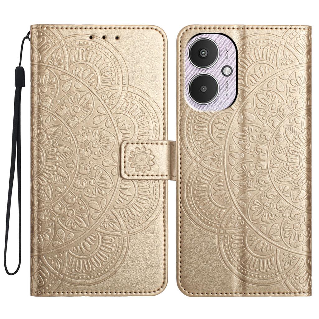 For Xiaomi Redmi 13C 4G/5G/13R 5G/Poco M6 5G/Poco C65 4G Case PU Leather Mandala Imprinted Phone Cover