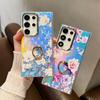 Electroplating Laser Flower Imd Hard Shell Suitable for Samsung S25ultra Ring Bracket S24Plus Mobile Phone Case A56