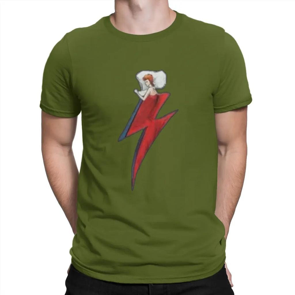 Cool Cool B-Bowie Creative TShirt for Men Sleeping Round Collar Pure Cotton T Shirt Hip Hop Birthday Gifts OutdoorWear