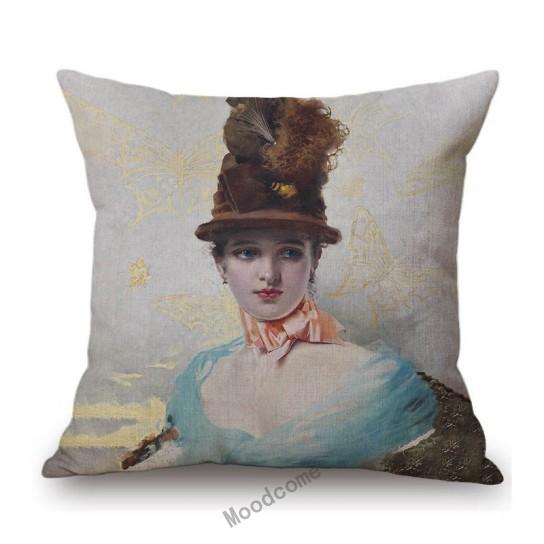 Royal Court Classic European Elegant Duchess Lady Madame Woman Noble Decorative Antique Style Sofa Pillow Case Cushion Cover