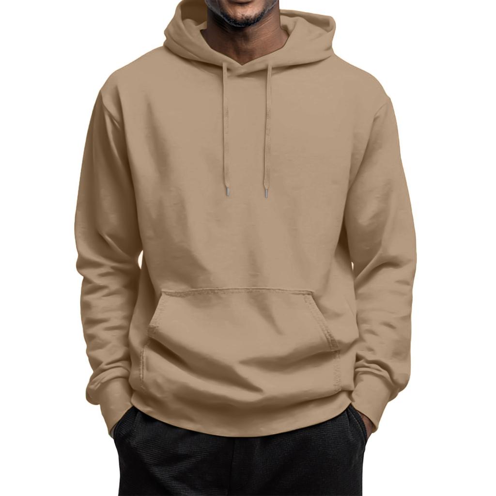 Mens Pullover Hoodie Classic Fit Long Sleeve Sweatshirt with Adjustable Drawstring Hood and Pocket