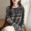 Petite A-line Casual Long-Sleeved Jacquard Knit Cardigan for Autumn/Winter 2026
