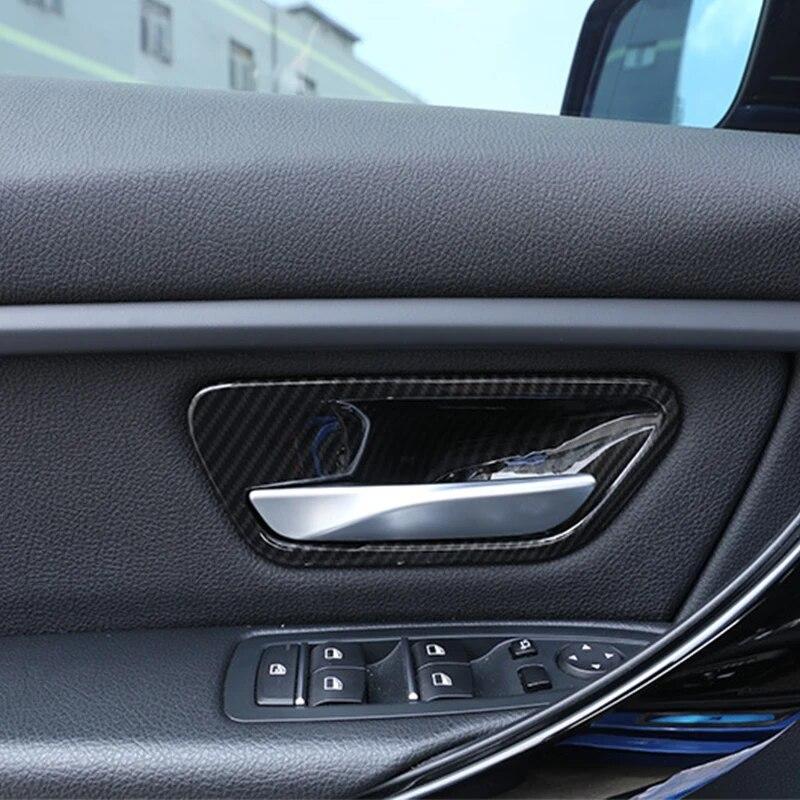 4 Τεμάχια ABS Υφή Ίνας Άνθρακα Διακόσμηση Καλύμματος Διακόσμησης Μπολ Χειρολαβής Εσωτερικής Πόρτας Αυτοκινήτου Για BMW 3 4 Σειρά F30 3GT F34 F36